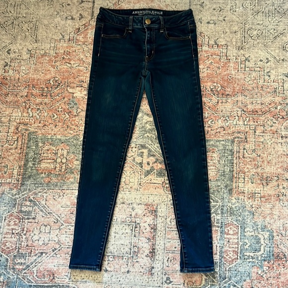 American Eagle Jeggings Size 4 Dark Wash - Picture 1 of 6